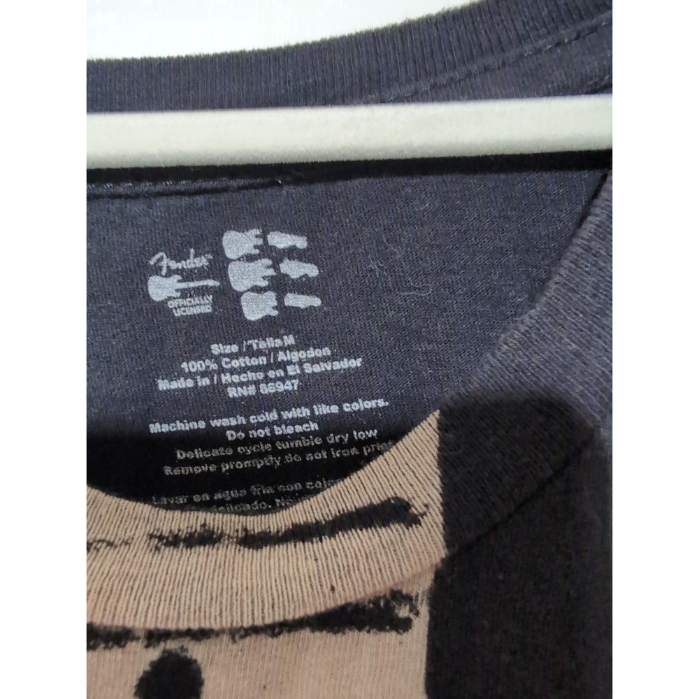 Fender Stratocaster Graphic Guitar Y2K Black Grunge T Shirt Mens M - Picture 4 of 5